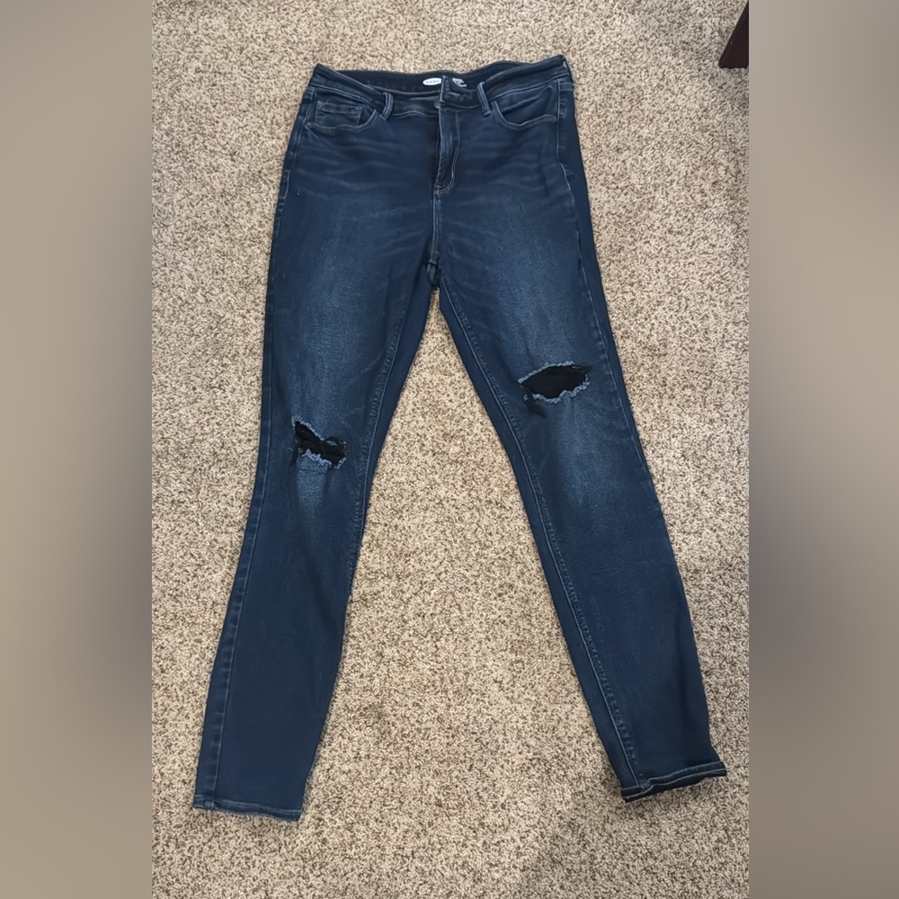 Old Navy Midnight Blue Distressed Skinny Jeans